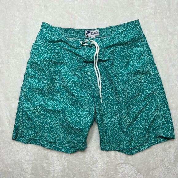 Trunks mens swim shorts blue size large pants short water design bright J279 - Picture 1 of 6